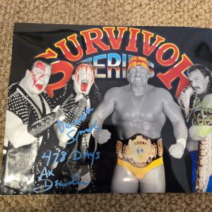 11 x 14 Triple Signed Demolition And Jake The Snake Roberts